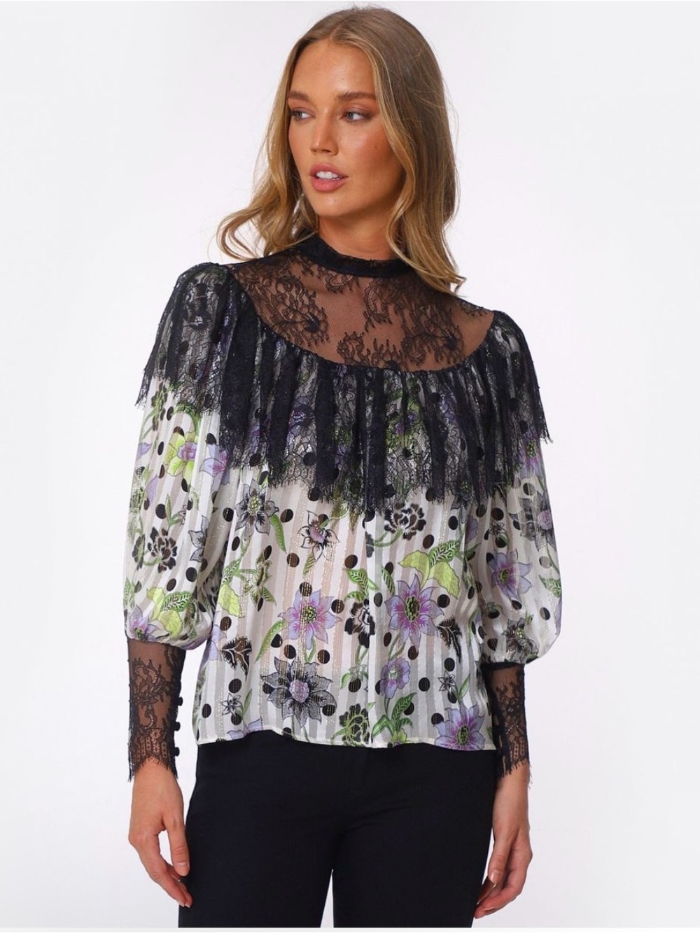 Hayley Menzies Florence Silk Frill Blouse